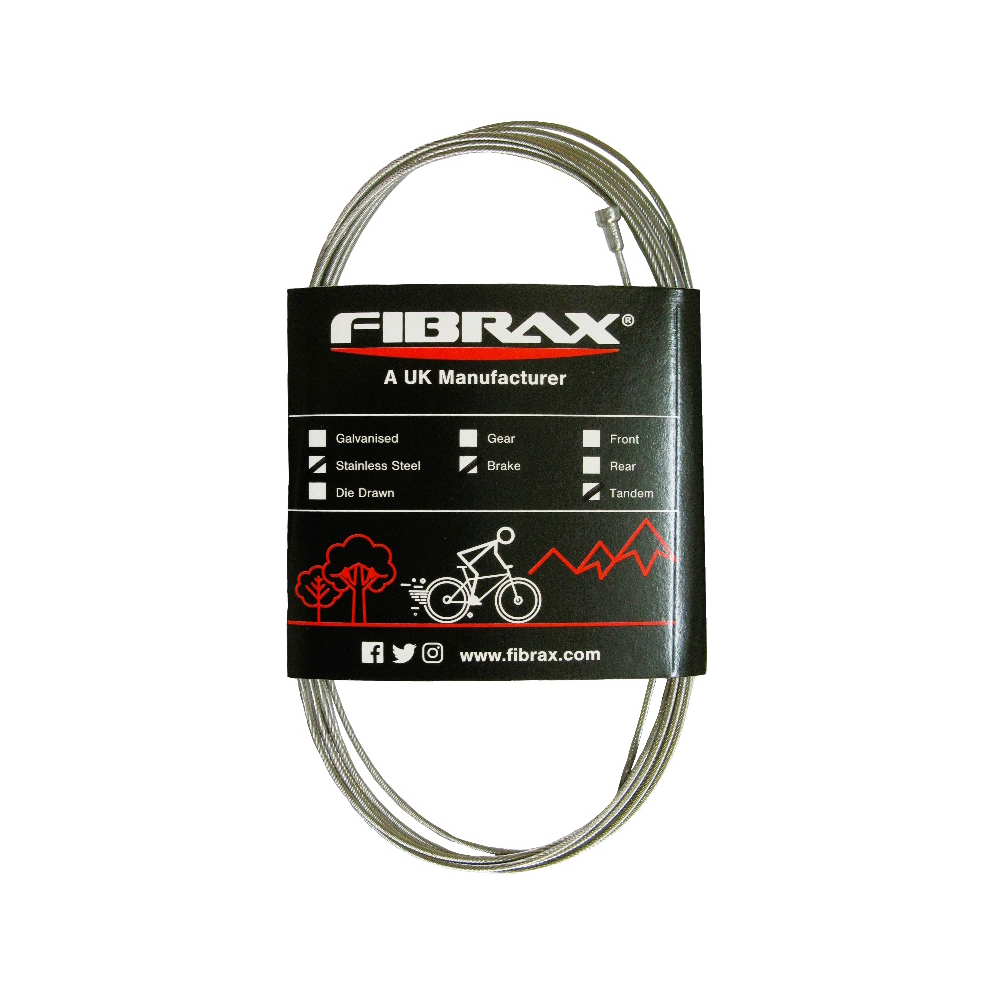 Fibrax Stainless Steel Tandem Brake Cable (Pear Nipple)